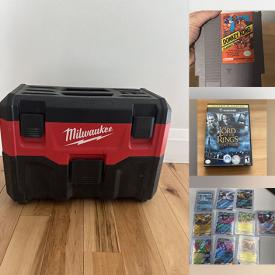 MaxSold Auction: This online auction features DVDs, sports trading cards, vinyl records, video games, games, Indigenous artwork, men’s clothing, computer component, cameras, winged chairs, Pokemon cards, welding helmet, CDs, toys, and more!
