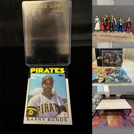 MaxSold Auction: This online auction features Marvel action figures, new Pop Pez figures, Acapulco chairs, NIB HotWheels, video game console & games, Stan Lee collectibles, decanter set, watch, Star Wars collectibles, Spiderman collectibles, Lego mini figures, Funko figures, Disney collectibles, sports trading cards, coins, costume jewelry, collector plates, BNIB bathroom lighting, and much, much, more!!!n