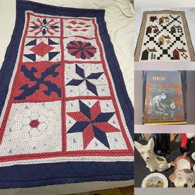 MaxSold Auction: This online auction features quilts, table linens, wool blankets, dog collectibles, Blue Mountain pottery, YA books, concert posters, and more!