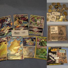 MaxSold Auction: This online auction features Pokemon collectibles, sports trading cards, comics, pop culture cards, Yu-Gi-Oh cards, Magic cards, Star Wars collectibles, antique postcards, stamps, coins, silver earrings, watches, perfume bottles, antique books, Disney collectibles, Funko Pops, brass buttons, games, vintage diecast vehicles, video games, and more!