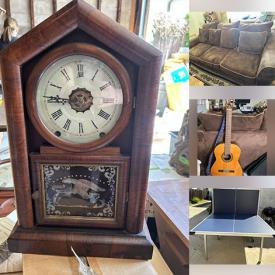MaxSold Auction: This online auction features antique printing press, ping-pong table, poker table, games, antique cedar chests, bikes, vintage ashtrays, art glass, art pottery, teacup/saucer sets, wooden sculpture, sewing machines, small kitchen appliances, vintage tools, power & hand tools, garden tools, stamps, vintage tins, perfum bottles, video games, Christmas village, vinyl records, printers, golf clubs, vintage books, collector plates, steins, mirrors, antique door knobs, antique clocks, cameras, vintage smoking pipes, vintage lighters, patio furniture, plant pots, guitars, NIB gaming chair, TVs, John Anthony Conner artwork, area rug, art supplies, and much, much, more!!!