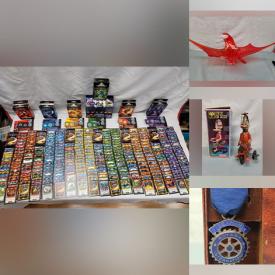 MaxSold Auction: This auction features Lightseekers Awakening and Warhammer Cards, Tea Cups, Utility Bench, Corning Ware Casseroles, Glass Figurines, Car Speakers, Steins, Tennis Rackets, Salt Mill, Kids Books, Die Cast Cars, Retro Wind Up Toys, Dart Board, Sunglasses, Music Box, Lighted House Numbers, Kids Clothing, Musical Decanter, Vintage Radio, Tonka Trucks, Runners, Baseball Hats, Stamps, Golf Bags and much much more!