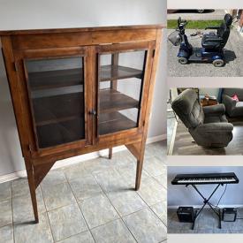 MaxSold Auction: This online auction features mobility scooter, antique pie safe, Roland keyboard, amp, bike, snowblower, pet products, Lego sets, Star Wars collectibles, small kitchen appliances, games, sports trading cards, vintage wall plaques, teacup/saucer sets, collector spoons, Pez dispensers, decorative plates, comics, DVDs, CDs, TV, dollhouse furniture, vintage cameras, Pokemon collectibles, puzzles, and more!