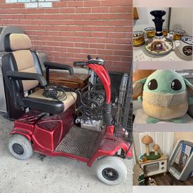 MaxSold Auction: This online auction features mobility scooter, S&P shakers, stained glass hanging light, jerseys, art pottery, decanter set, Squishmallows, Carnival glass, baby items, neckties, art glass, small kitchen appliances, BBQ grill, office supplies, sports apparel, women’s clothing, silver & costume jewelry, espresso cup/saucer sets, puzzles, toys, and more!