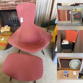 MaxSold Auction: This online auction features small kitchen appliances, decorative plates, MCM Herman Miller Eames chairs, office supplies, vintage Pyrex, stoneware crocks, 3D printer, garden art, children’s books, art glass, antique books, art supplies, vintage bottles, desk, printers, vintage toys, lighthouse collection, barstools, TV, MCM tulip table, costume jewelry, antique trunk, vintage lead glass window, garden tools, power & hand tools, antique typewriter, air compressor, chainsaw, plant pots, firepit, coins, and much, much, more!!!