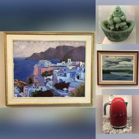 MaxSold Auction: This online auction features woodblock print, oil paintings, art glass, art pottery, antique Chinese vases, antique jade carving, vintage cloisonne, Nao figurine, antique maps, vintage crystal decanters, sterling jewelry, antique hand-colored engravings, small kitchen appliances, and much, much, more!!!