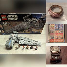 MaxSold Auction: This online auction features gold & silver jewelry, watch, new beauty products, Legos, Pokemon cards, sports trading cards, pet products, Star Wars collectibles, and more!