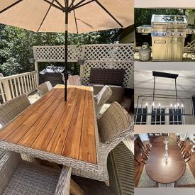 MaxSold Auction: This online auction features small kitchen appliances, carved burl bowl, art pottery, glass hurricanes, barware, dining table & chairs, tractor seats, carved wood wall hangings, patio furniture, BBQ grill, antique armoire, table lamps, antique bed frames, and more!