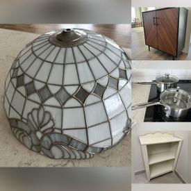 MaxSold Auction: This online auction features teak furniture, Tiffany-style shade, steamer chests, bookcases, desk, small kitchen appliances, and more!