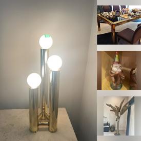 MaxSold Auction: This auction features Metal Tree, Retro Bedroom Suite,  Framed Art, Upholstered Furniture, Lamps, Brass Decor, TV, DVD, Daybed, Books, Bike,  Figurines, Houseplants, Tufted Sofa, Globes, Occasional tables, Watercolor Paintings, Patio Set, Barware, Pillows, Tea Cups, Collector Spoons, Steins,  and much much more!