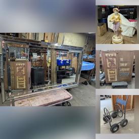 MaxSold Auction: This online auction features antique wooden chairs, children\'s costumes, small kitchen appliances, vintage folding bicycle, TV, toys, vinyl records, collector spoons, vintage industrial sewing machine, TVs, vintage barber chair, and more!