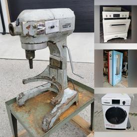 MaxSold Auction: This online auction features bar stools, small kitchen appliances, thermal receipt printers, vintage Le Creuset, teak bistro set, pet products, vintage chandeliers, ceiling fan, washer/dryer combo, heat pump, steel sink, bathroom vanity, commercial mixer & attachments, gas range, cedar gazebo, and more!
