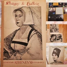 MaxSold Auction: This online auction features antique prints, auction catalogs, electric guitar, area rugs, skateboard, toys, vinyl records, men’s clothing, power tool, art glass, decorative plates, antique bottles, art books, antique books, video games, Legos, violin, shoes, hand drum,  art pottery, and more!
