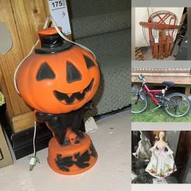 MaxSold Auction: This online auction features art glass, porcelain bird collection, small kitchen appliances, oil lamps, Wade figures collection, costume jewelry, Carnival glass, uranium glass, decorative plates, cranberry glass, Depression glass, electric fireplace, Royal Doulton figurines, teacup/saucer sets, comics, collector spoons, antique irons, collector plates, cedar chest, quilts, vinyl records, sports trading cards, DVDs, Roy Rogers collectibles, games, matchbook collection, children’s books, coins, patio furniture, bike, garden tools, hand tools, air compressor, and much, much, more!!!