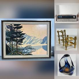 MaxSold Auction: This online auction features framed original paintings, mantel clock, art glass, vintage trinket boxes, netsukes, art pottery, designer sunglasses, silver & costume jewelry, collectible pens, snuff bottles, stereo components, and more!n