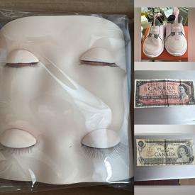 MaxSold Auction: This online auction features women’s shoes, banknotes, tabletop fountain, game, toys, silicone molds, party supplies, metal signs, art glass, pet products, small kitchen appliances, and more!