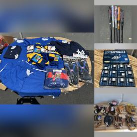 MaxSold Auction: This auction features Sport Socks, Jump Ropes,  Football Blocking Dummies, Soccer Gear, Cleats, Pitcher Targets, Baseball Caps, Baseballs, Softballs, Volleyballs, Practice Jerseys,  Aluminum Bats, Shin Guards,  Baseball Gloves,  Equipment Bags, Catcher Pads and much much more!