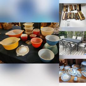 MaxSold Auction: This online auction features area rugs & runners, craft supplies, quilts, office supplies, art glass, Waterford crystals, art pottery, Parsons chairs, decorative plates, Royal Doulton figurines, Swarovski figurines, telescope, games, puzzles, small kitchen appliances, vintage Pyrex, garden art, patio furniture, planters, computer desk & chair, printer, stained glass pieces, TV, fitness gear, toys, art books, pet products, camping gear, vintage bottles, garden tools, solar lights, yarn, sports trading cards, power & hand tools, sewing machines, nutcrackers, and much, much, more!!!n
