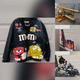 MaxSold Auction: This online auction features Nascar jacket, sports trading cards, video game consoles & games, Pokemon cards, metal signs, Karaoke machine, wood carved lamp, vintage milk cans, garden art, power tools, fishing gear, guitar, Funko Pop collectibles, bagpipes, cuckoo clock, musical keyboards, cameras, sterling & costume jewelry, bar signs, mantel clocks, chandelier, snorkel gear, room divider, golf clubs, stained glass panel, men’s & women’s clothing, patio furniture, and more!