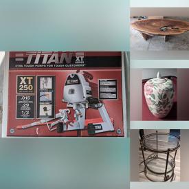 MaxSold Auction: This online auction features wooden carved cork stoppers, trailer tires, paint sprayer, range hood, vinyl records, E Cselko signed print, fitness gear, vintage Electrohome, BBQ. tap handles, keg fridge, women’s clothing, NIB smart watch, watches, and more!