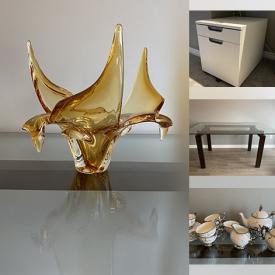 MaxSold Auction: This online auction features art glass, glass dining table, cake stands, teacup/saucer sets, small kitchen appliances, kitchen utensils, new glass bottles, cycling accessories, planters, and more!