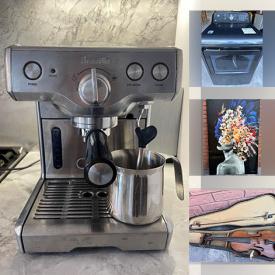 MaxSold Auction: This online auction features area rugs, NIB vanity lights, small kitchen appliances, dehumidifier, dishwasher, dryer, washer, French doors, interior doors, pet products, craft supplies, art glass, art pottery, Partylite lamps, vintage violin, storage bins, telescope, bike, and more!