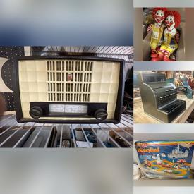 MaxSold Auction: This auction features Vintage Phones, Clocks, Figurines, Postage Stamps, Crocks, Safety Aids, Toys and Games, Avon Bottles, ET Collectibles,  McDonalds Dolls, Disney Items, Beanie Babies, Christmas Decor,  Notecards,  Vintage Dolls, Toy Sewing Machines, Jack-in-the-boxes,  Lamps, Tools, Electrical Supplies, Puppets, Toy Cars,  Oil Lamps,  and much much more!