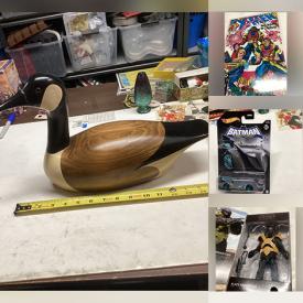 MaxSold Auction: This online auction features comics, LP & 78 vinyl records, mantle clocks, vintage books, children’s books, games, Anime figurines, carded HotWheels, collectible vehicles, puzzles, Funko Pops, Lego kits, Jim Harkness decoys, and much, much, more!!!