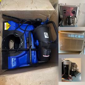 MaxSold Auction: This online auction features chest freezer, small kitchen appliances, window AC units, desk, longboard, area rug, papyrus art, TVs, hand tools, hanging egg chair, triple bunk beds, winter boots, leather furniture, solar lights, snow blower, kitchen cart, and more!