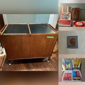 MaxSold Auction: This online auction features soapstone sculpture, cookie jar, stained glass panel, cufflinks, bar stools, rolling bar cabinet, wood wall art, women’s shoes, outerwear, retro kitchenware, Waterford glasses, camping gear, cast iron figure, metal statues, brass collectibles, collectible figurines, vintage books, and more!