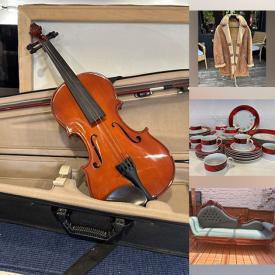 MaxSold Auction: This online auction features antique glass lampshades, milk glass lampshades, sports equipment, violin, Delft collectibles, air purifier, dehumidifier, camera, men’s & women’s clothing & shoes, decorative swords, vintage magazines, virtual reality headset, vintage glass bottles, Royal Dux figurine, antique oil lamp, curtains, trinket boxes, teacup/saucer sets, Swarovski figurines, outerwear, Star Trek collectibles, stained glass lamps, collector plates, antique sofa, tapestry, and more!