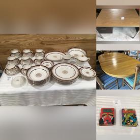 MaxSold Auction: This online auction features decorative plates, yarn, art glass, Blue Mountain pottery, vintage ashtrays, comics, vintage books, fishing gear, small kitchen appliances, novelty teapot, TV, office desk, Hummel plates, collector plates, soapstone figurines, and more!