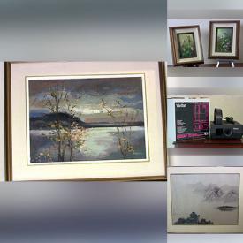 MaxSold Auction: This online auction features original oil paintings, original watercolours, framed prints, vintage Pyrex, wood carvings, craft kits, Folk art carvings, wall curio cabinet, vintage Blue Willow, novelty teapot, men’s shirts, Hot Wheels, collector plates, beauty appliances, leaded sun catchers, electrical supplies, and more!