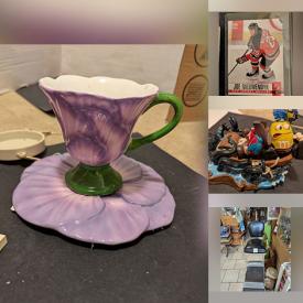 MaxSold Auction: This online auction features horse brass, Blue Mountain pottery, collector plate & spoons, sports trading cards, DVDs, stamps, vinyl records, Royal Doulton figurine, video games, M & M collectibles, sewing machine, Wade collectibles, sports equipment, vintage bottles, vinyl records, antique dentist chair, Mrs. Albee porcelain dolls, water skis, teacup/saucer sets, and more!!