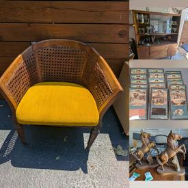 MaxSold Auction: This online auction features brass collectibles, art pottery, decorative plates, office supplies, wood figures & wall hangings, vinyl records, games, plant pots, gold & costume jewelry, microscope, bike, cedar cabinet, club chair, comics, stamps, coins, and more!