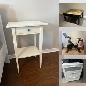 MaxSold Auction: This online auction features fitness gear, antique wood chest, adult costumes, small kitchen appliances, ceiling fan, Peloton bike & shoes, glass/metal table, gaming chair, bike, solar lights, power & hand tools, decorative plates, adjustable desk, TV, and more!