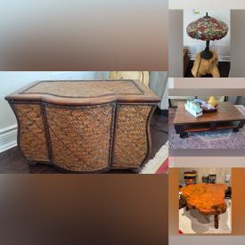 MaxSold Auction: This online auction features a poker table and chairs, stained glass lamp, wood trunk, signed prints, kitchenware, china, Mikasa glasses, fishing gear, outdoor decor, DeWalt radio & charger, shelving, storage, tools, Weber BBQ, rugs, Phantom 3 drone, crystal, leather recliner, GoPro, sectional sofa, treadmill, and much, much, more!!!!!