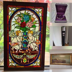 MaxSold Auction: This online auction features stained glass panel, thermoelectric cooler, Star Wars collectibles, crystal candelabra, art glass, NIB floating shelves, pet products, women’s shoes, brass collectibles, wobble stool, sterling & gold jewelry, patio furniture, BBQ grill, Blue Mountain pottery, and more!