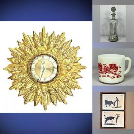 MaxSold Auction: This online auction features antique mantle clock, decanters, art glass, vintage slag glass, Art Deco clock, vintage Indiana glass, art pottery, Tsakirakis pottery, vintage wood carving, planters, watercolour paintings, milk glass, nesting dolls, vintage marbles, vintage ashtrays, sports trading cards, and more!