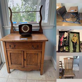 MaxSold Auction: This online auction features stained glass lamp, wood/tile tables, fabric, BBQ grill, garden art, patio furniture, sewing machine, antique desk, area rugs, decorative plates, silver & costume jewelry, watches, toys, power & hand tools, fishing gear, bike, games, dehumidifier, NIB Hess trucks, children’s books, storage bins, and more!