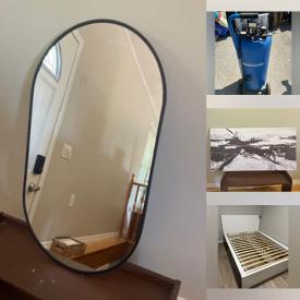 MaxSold Auction: This online auction features platform bed frame, NIB ceiling light, power tools, air compressors, NIB air hose reel, small kitchen appliances, bar stools, NIB toddler toy, women’s clothing, abstract paintings, air purifier, drawer/cabinet pulls, and more!