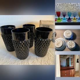 MaxSold Auction: This online auction features art glass, S & P shakers, vintage chalkware, Swung vases, Fenton glass, art pottery, air purifier, velvet painting, Esteban Prieto glasses, brass collectibles, Indiana glass, metal wall hangings, and more!