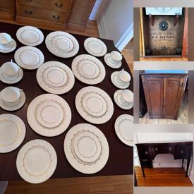 MaxSold Auction: This online auction features vintage writing desks, art pottery, antique decorative plates, Seth Thomas clock, teacup/saucer sets, drop leaf tables, small kitchen appliances, antique trunks, antique chairs, art glass, and much more!