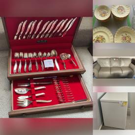 MaxSold Auction: This online auction features collector plates, computer desk, small kitchen appliances, decorative plates, mantel clock, leather couch, printer, pots & pans, chest freezer, games, and more!