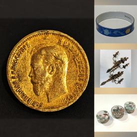 MaxSold Auction: This online auction features art glass, clay tea set, vintage brass wall sconces, collector plates, banknotes, coins,  Bill Reid prints, snuff bottles, perfume bottle, watches, silver, gold & costume jewelry, art pottery, decorative plates, Royal Doulton figurine, nesting dolls, soapstone carvings, vintage cloisonne vases, wood carving, teacup/saucer sets, and more!