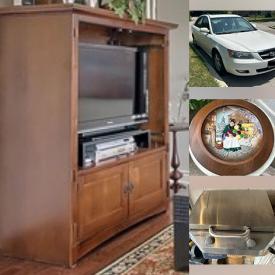 MaxSold Auction: This online auction features Hyundai Sonata, tires, bike, BBQ grill, collector plates, printers, small kitchen appliances, planter, area rugs, TV, pet products, and more!