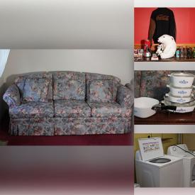 MaxSold Auction: This online auction features clocks, art glass, vintage Pyrex, TVs, Peacock bowl, cookie jar, watches, costume jewellery, Coca-Cola memorabilia, Anime figures, washer, dryer, sewing machine, stereo equipment, and more!!