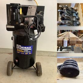 MaxSold Auction: This online auction features power & hand tools, vintage planers table, plumbing tools, woodworking tools, fishing equipment, roller stands, air compressor, space heater, bookcase, sparing equipment, trail cams, small kitchen appliances, boogie boards, wood planks, hot tub, compressor, aluminum boat, and more!
