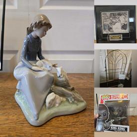 MaxSold Auction: This online auction features brass etagere, antique mirrors, Carltonware, milk glass, art glass, Indigenous art prints, Lladro figurine, vintage books, new beauty products, brass wall art, art pottery, craft supplies, decanter, Funko Pops, DVDs, gold jewelry, watches, Lego sets, children’s books, games, teacup/saucer sets, and more!