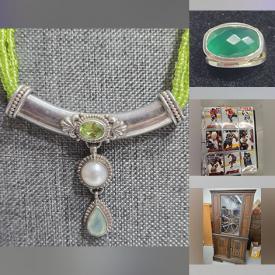 MaxSold Auction: This online auction features Depression glass, Nippon pieces, teacup/saucer sets, vintage biscuit barrel, art glass, vintage tins, silver & costume jewelry, vintage lighters, vintage kitchen tools, Carnival glass, decorative plates, antique oil lamps, vintage pyrography art, antique bottles, sports trading cards, and more!